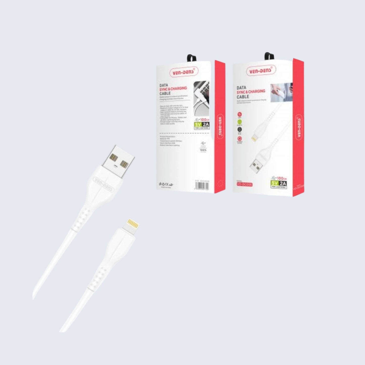 USB to Lightning Charging Cable 2A White (1 Metre)